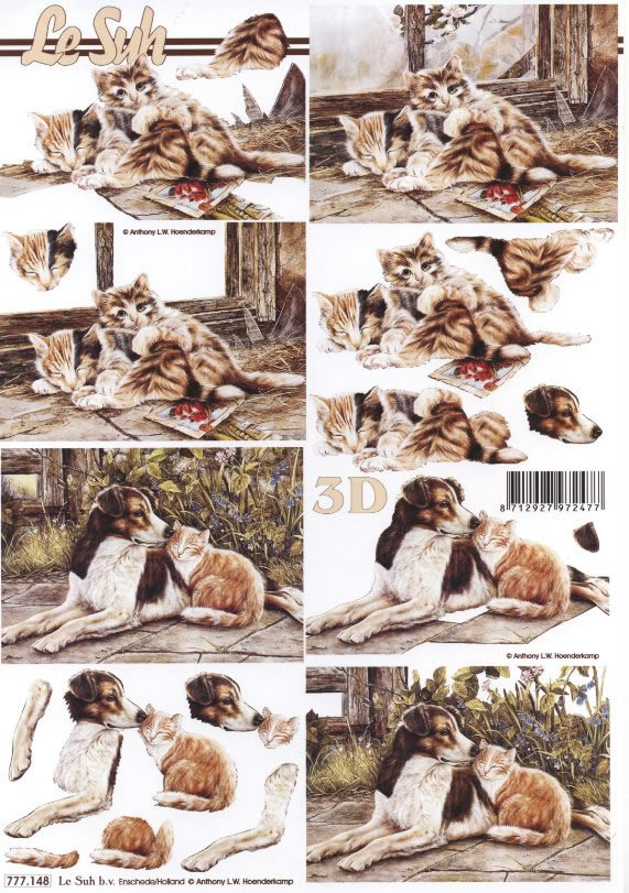 3D-Bogen LeSuh 777.148 Hund und Katze