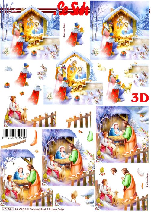 3D-Bogen LeSuh 777.517 Krippe im Schnee