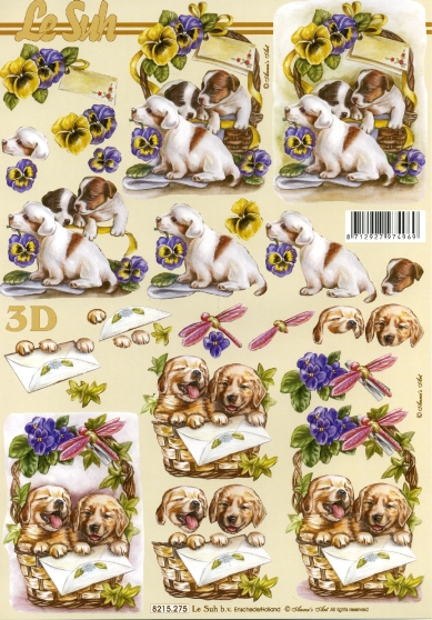 3D-Bogen LeSuh 8215275 Welpen im Korb
