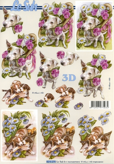 3D-Bogen LeSuh 8215276 Hunde mit Blumen