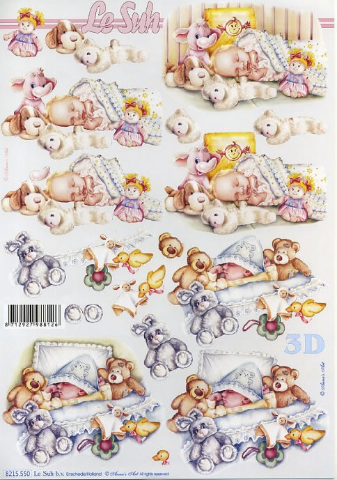 3D-Bogen LeSuh 8215550 Baby mit Plschtieren