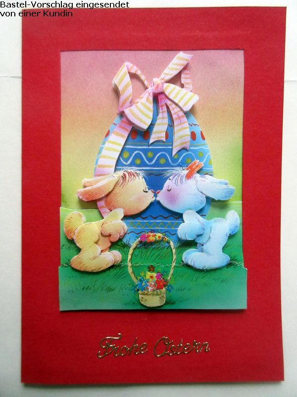 Basteltipp 3D-Karte Frohe Ostern, Kssende Hschen