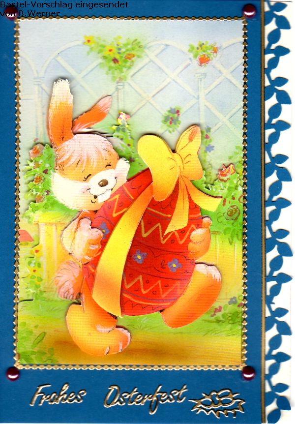 Basteltipp 3D-Karte Frohes Osterfest mit Hase