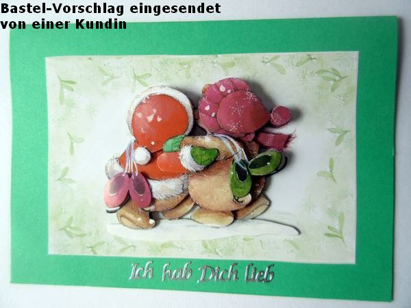 Basteltipp 3D-Karte Hab dich lieb, weihnachtlich