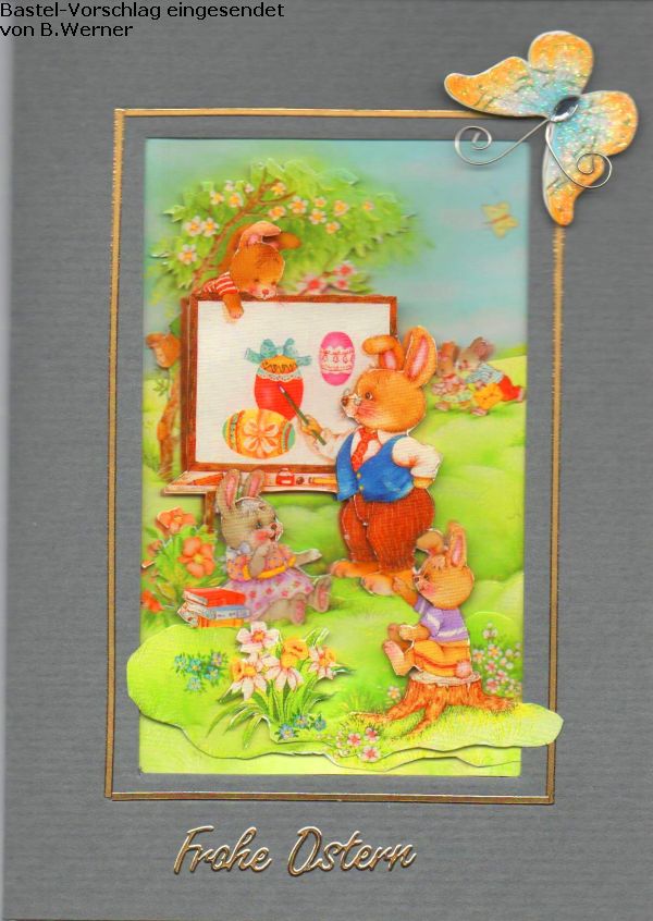 Basteltipp 3D-Karte Lehrer Osterhase