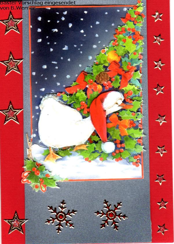 Basteltipp 3D-Karte Weihnachten, Weihnachtsgans