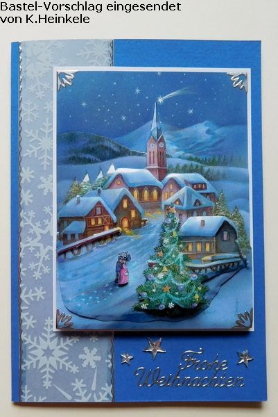 Basteltipp 3D-Karte Frohe Weihnachten in Blau