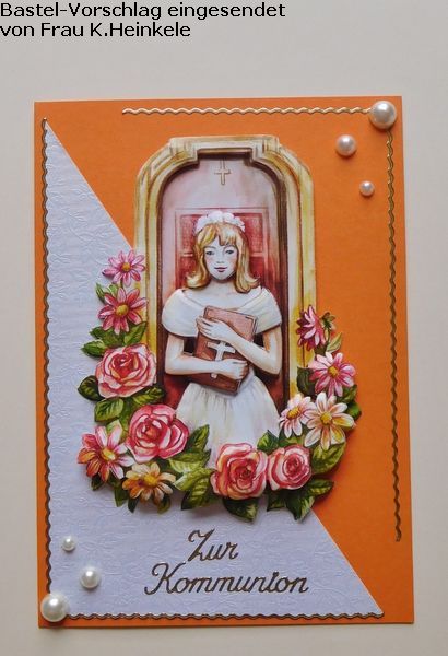 Basteltipp 3D-Karte Kommunion Mdchen mit Rosen