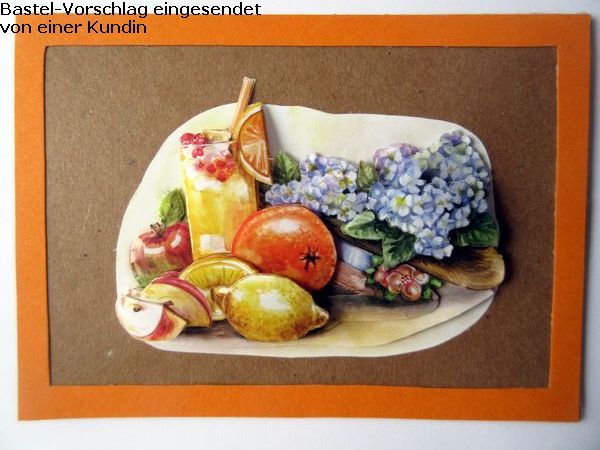 Basteltipp 3D-Karte Obst und Hortensien