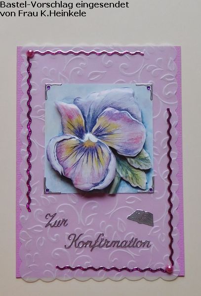 Basteltipp 3D-Karte Konfirmation Stiefmtterchen