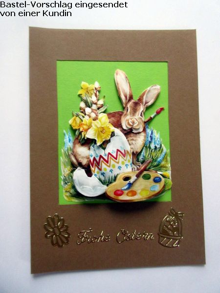 Basteltipp 3D-Karte Frohe Ostern mit Osterhase