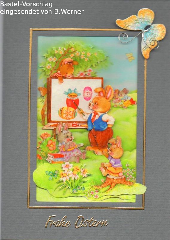 Basteltipp 3D-Karte Frohe Ostern mit Osterhase