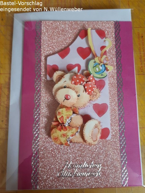 Basteltipp 3D-Karte Zum ersten Geburtstag