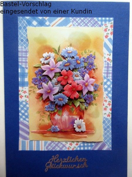 Basteltipp 3D-Karte Herzlichen Glckwunsch mit Blumen