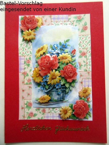 Basteltipp 3D-Karte Herzlichen Glckwunsch mit Blumenstrau