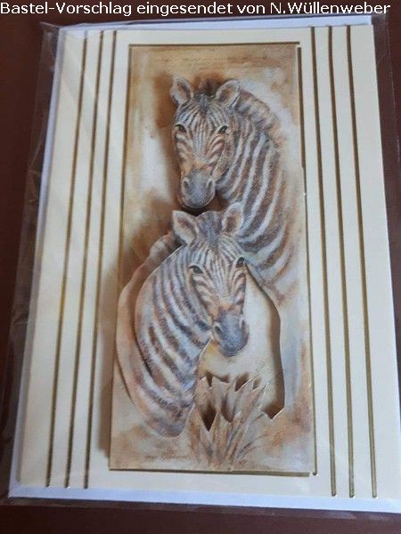 Basteltipp 3D-Karte Zebras
