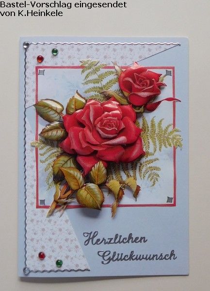 Basteltipp 3D-Karte Herzlichen Glckwunsch mit roten Rosen
