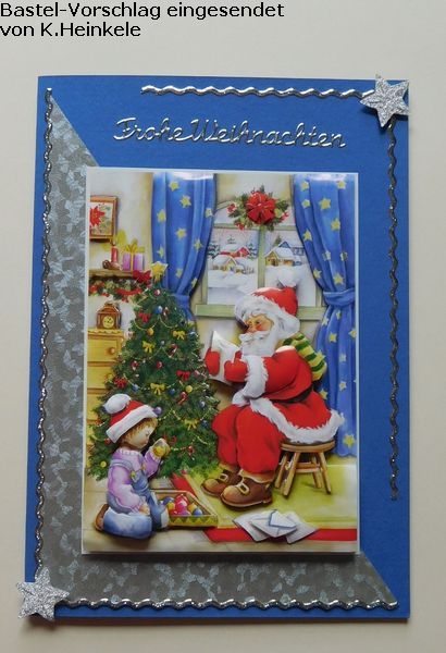 Basteltipp 3D-Karte Frohe Weihnachten mit Weihnachtsmann