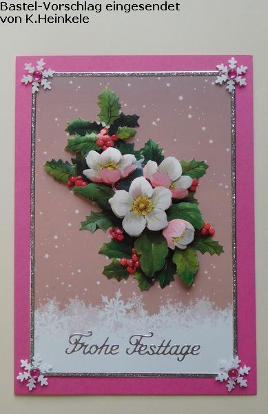 Basteltipp 3D-Karte Frohe Festtage mit Christrose