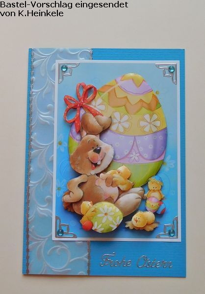 Basteltipp 3D-Karte Frohe Ostern in blau