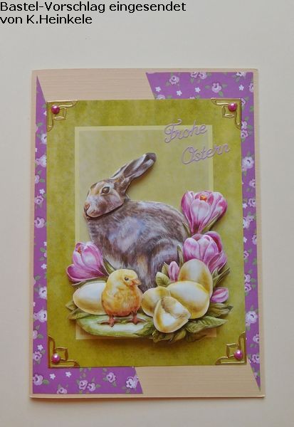 Basteltipp 3D-Karte Frohe Ostern mit Osterhase und Kken