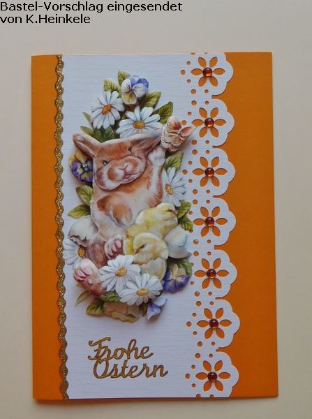 Basteltipp 3D-Karte Frohe Ostern orange