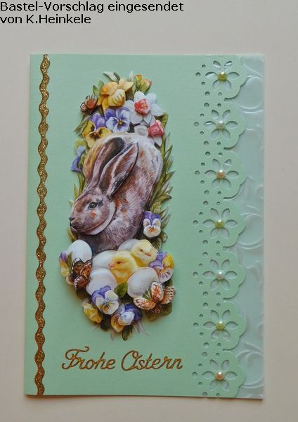 Basteltipp 3D-Karte Frohe Ostern in mintgrn