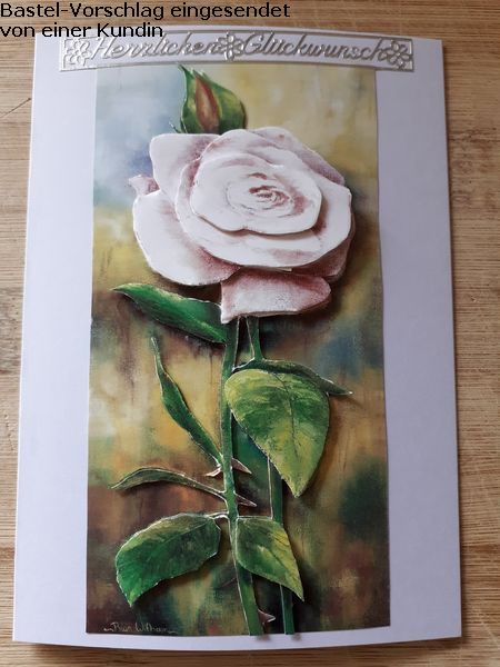 Basteltipp 3D-Karte Herzlichen Glckwunsch mit Rose