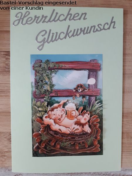 Basteltipp Karte mit Schweinchen mit dem 3D-Bogen 416962