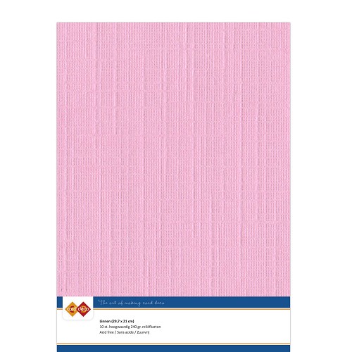 Karten-Karton A4 Leinenstruktur pink