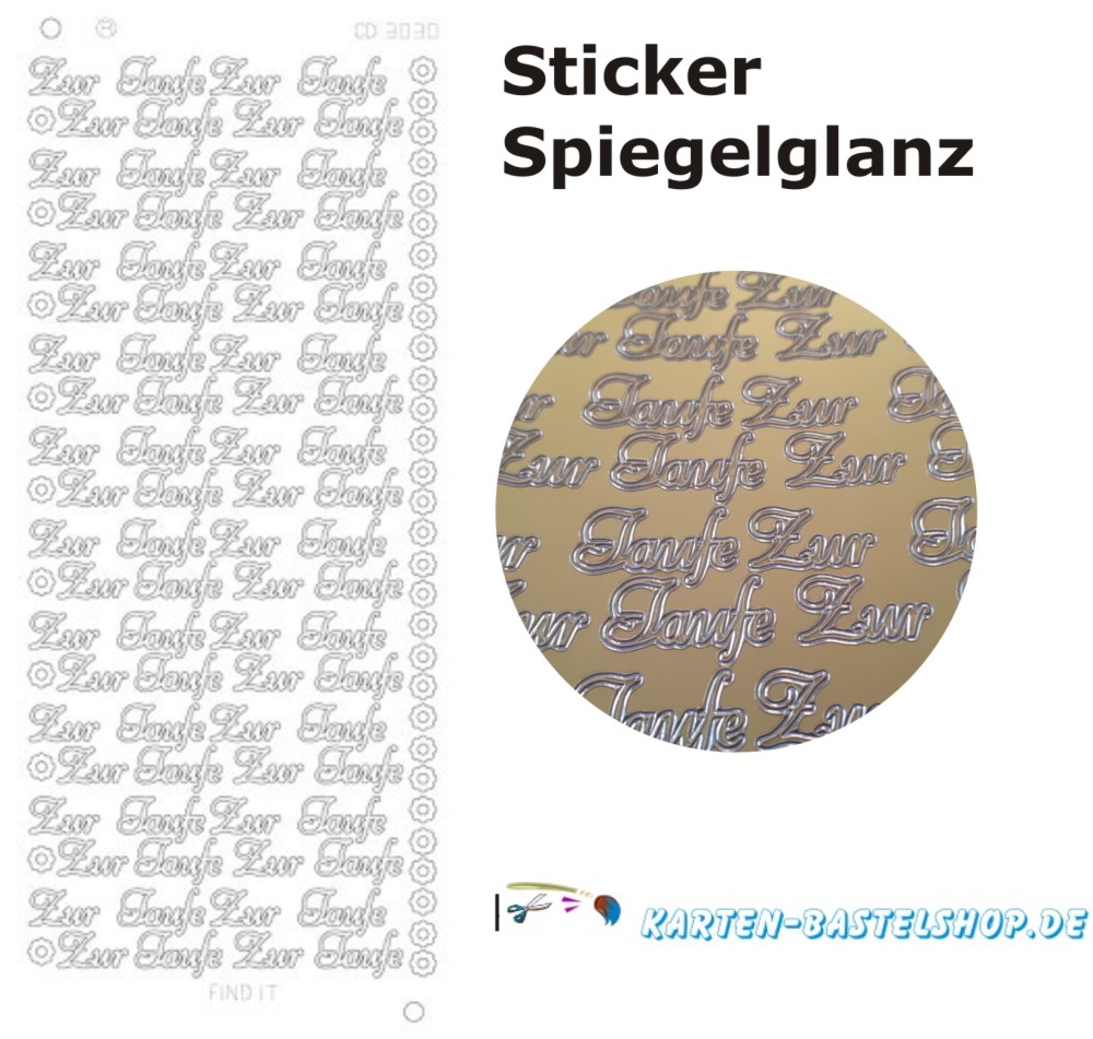 Platin-Sticker 3030 Zur Taufe gold
