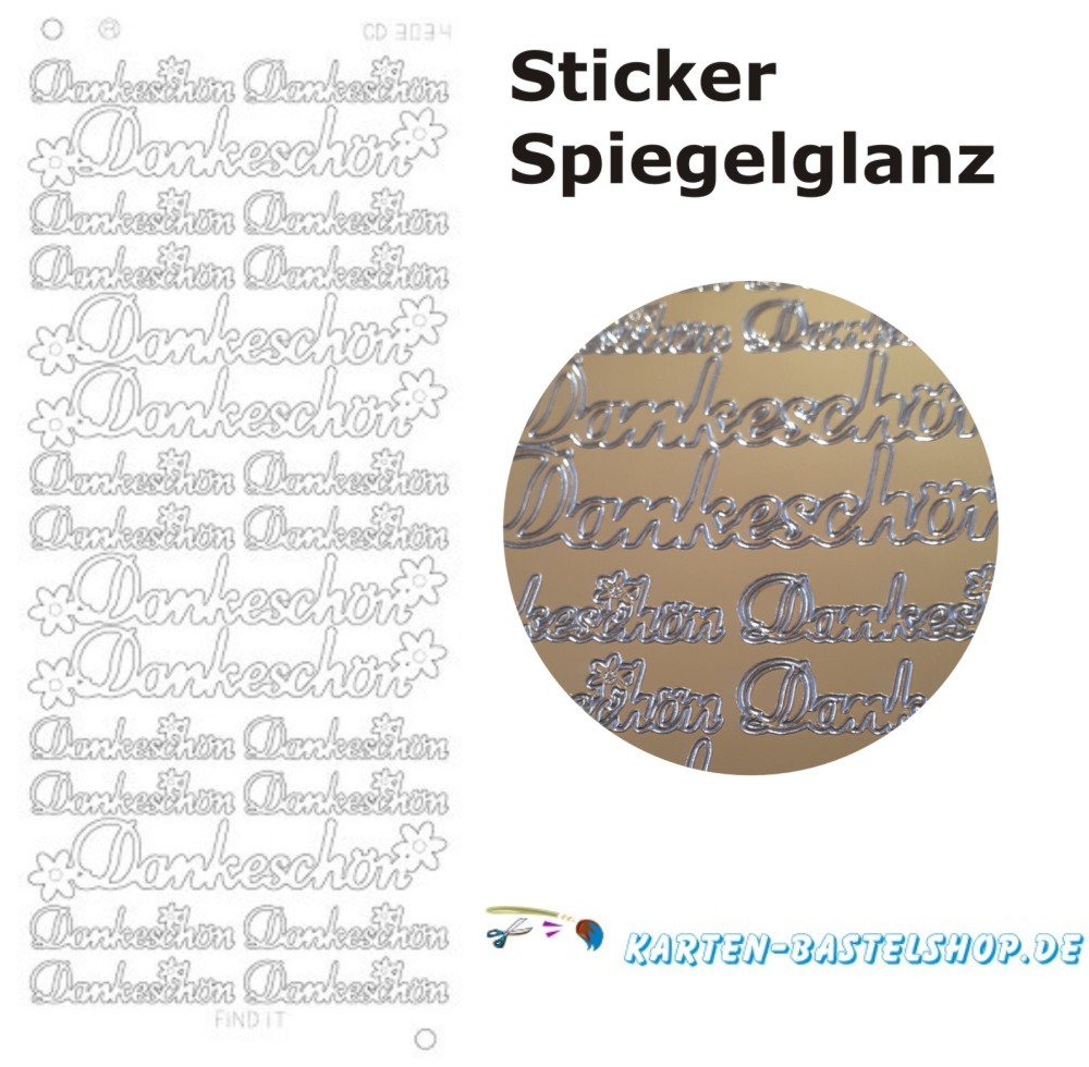 Platin-Sticker 3034 Dankeschn