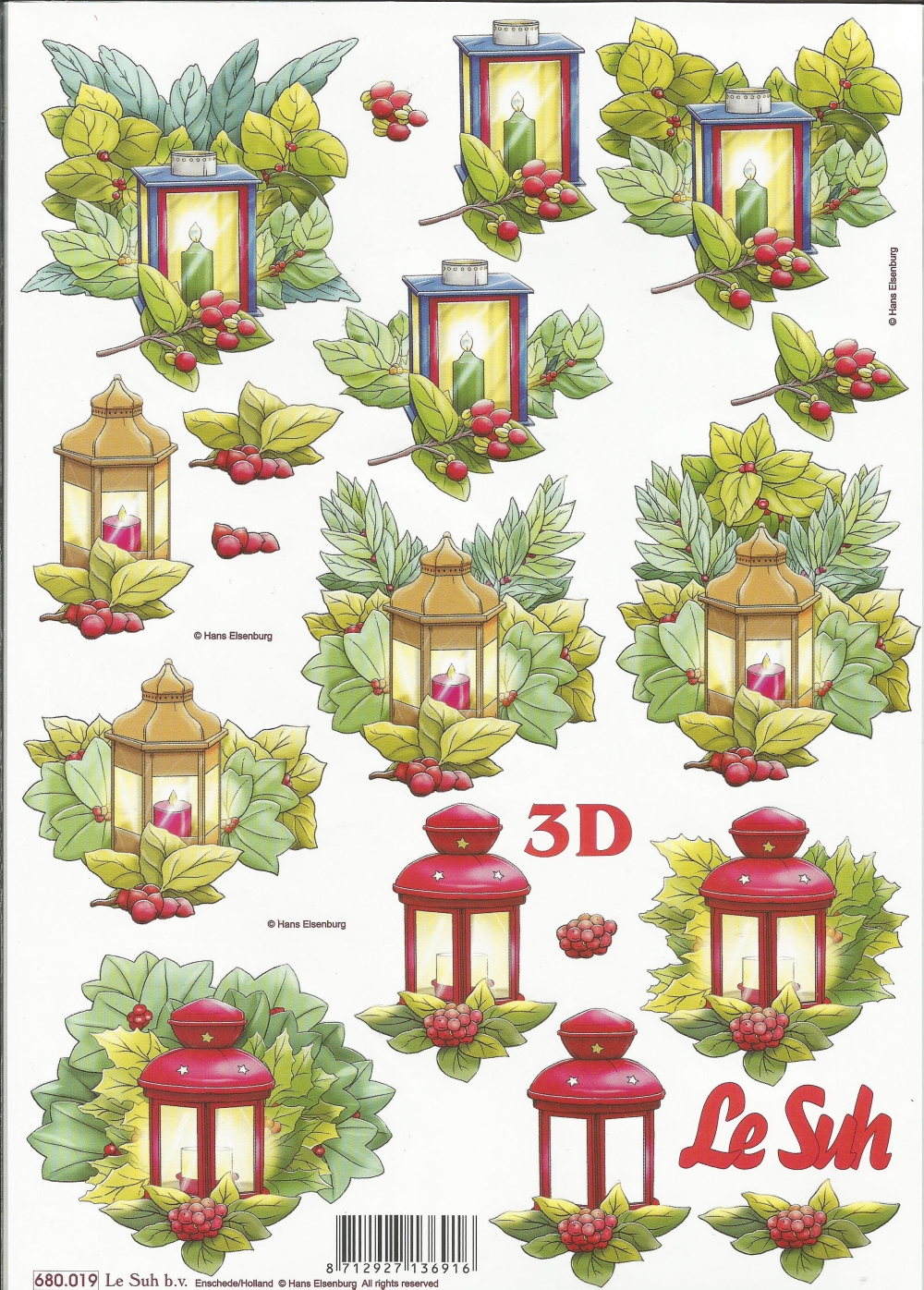 3D-Stanzbogen LeSuh Weihnachtsmotive