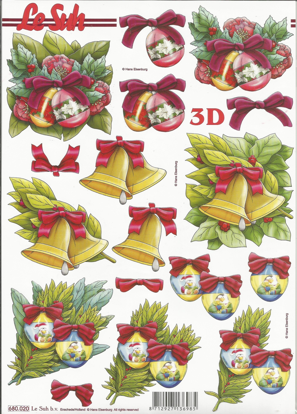 3D-Stanzbogen LeSuh Weihnachtsmotive
