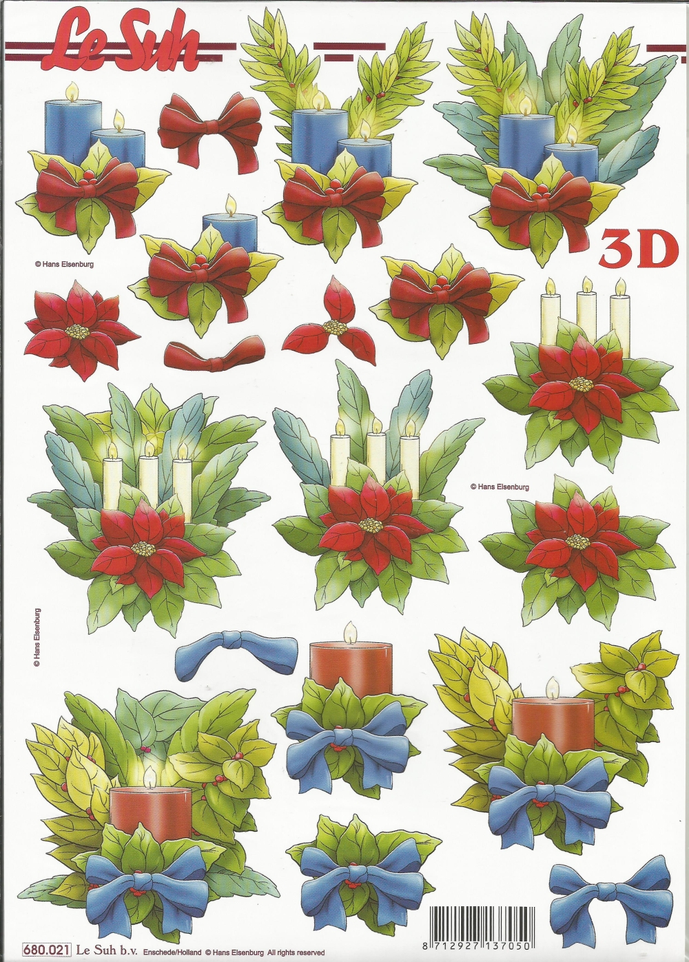 3D-Stanzbogen LeSuh Weihnachtsmotive