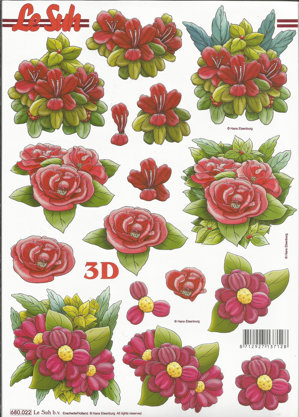 3D-Stanzbogen LeSuh Blumen