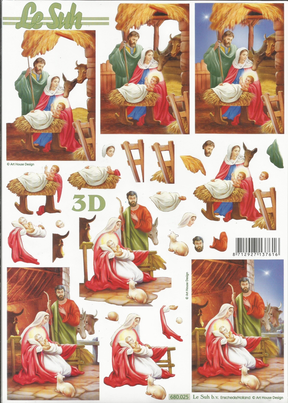 3D-Stanzbogen LeSuh Weihnachtskrippe