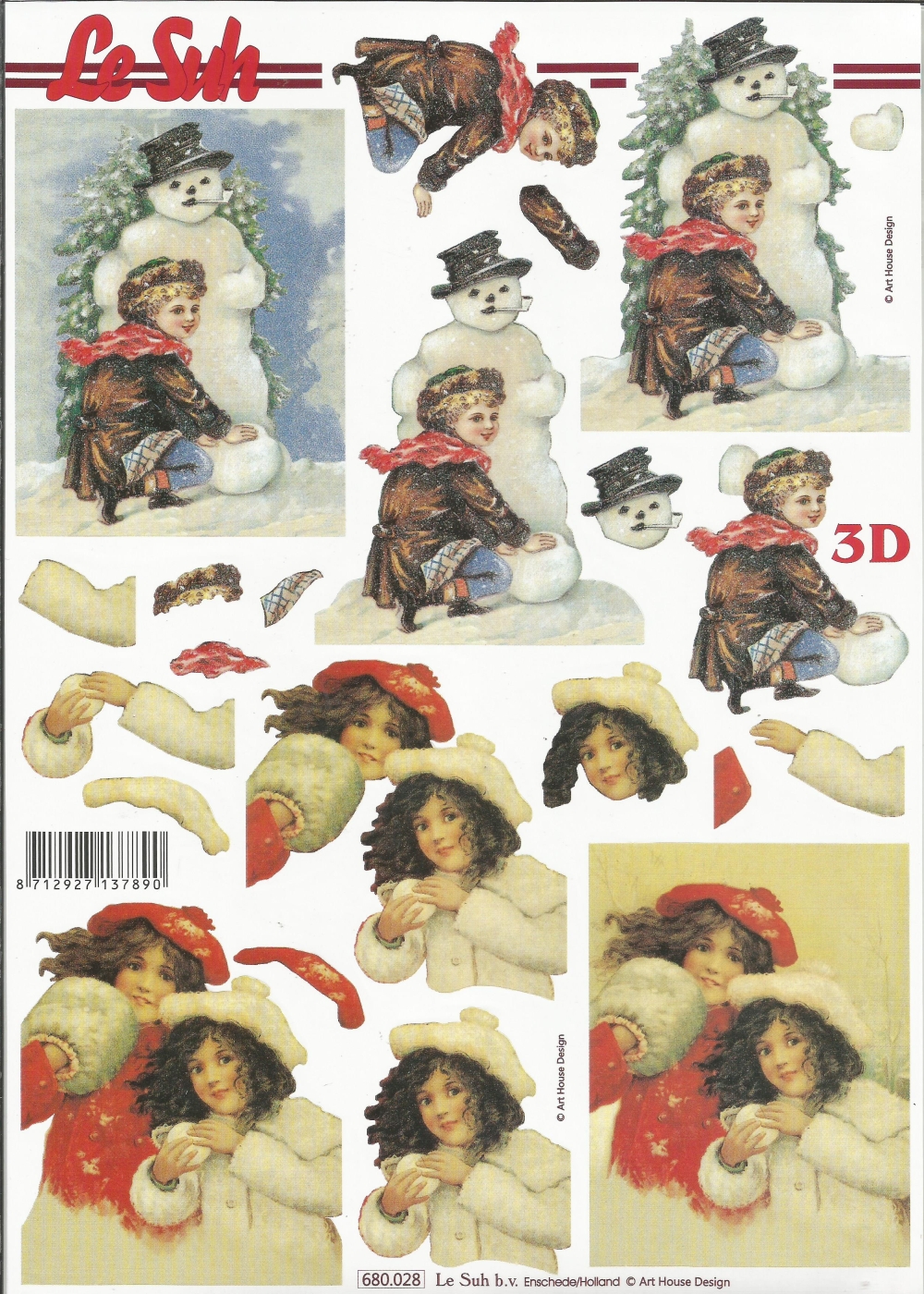 3D-Stanzbogen LeSuh Weihnachtsnostalgie