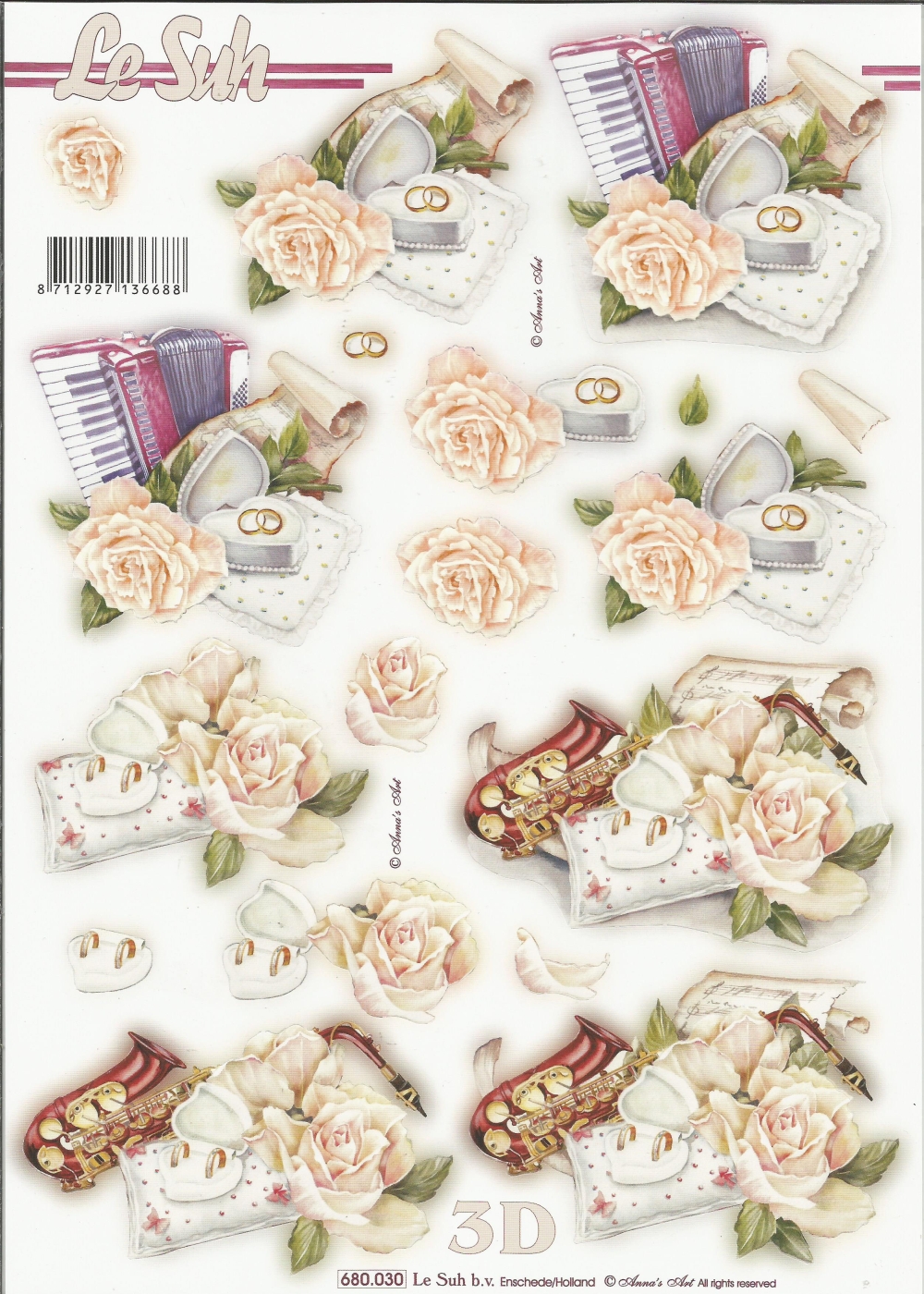 3D-Stanzbogen LeSuh Heiraten