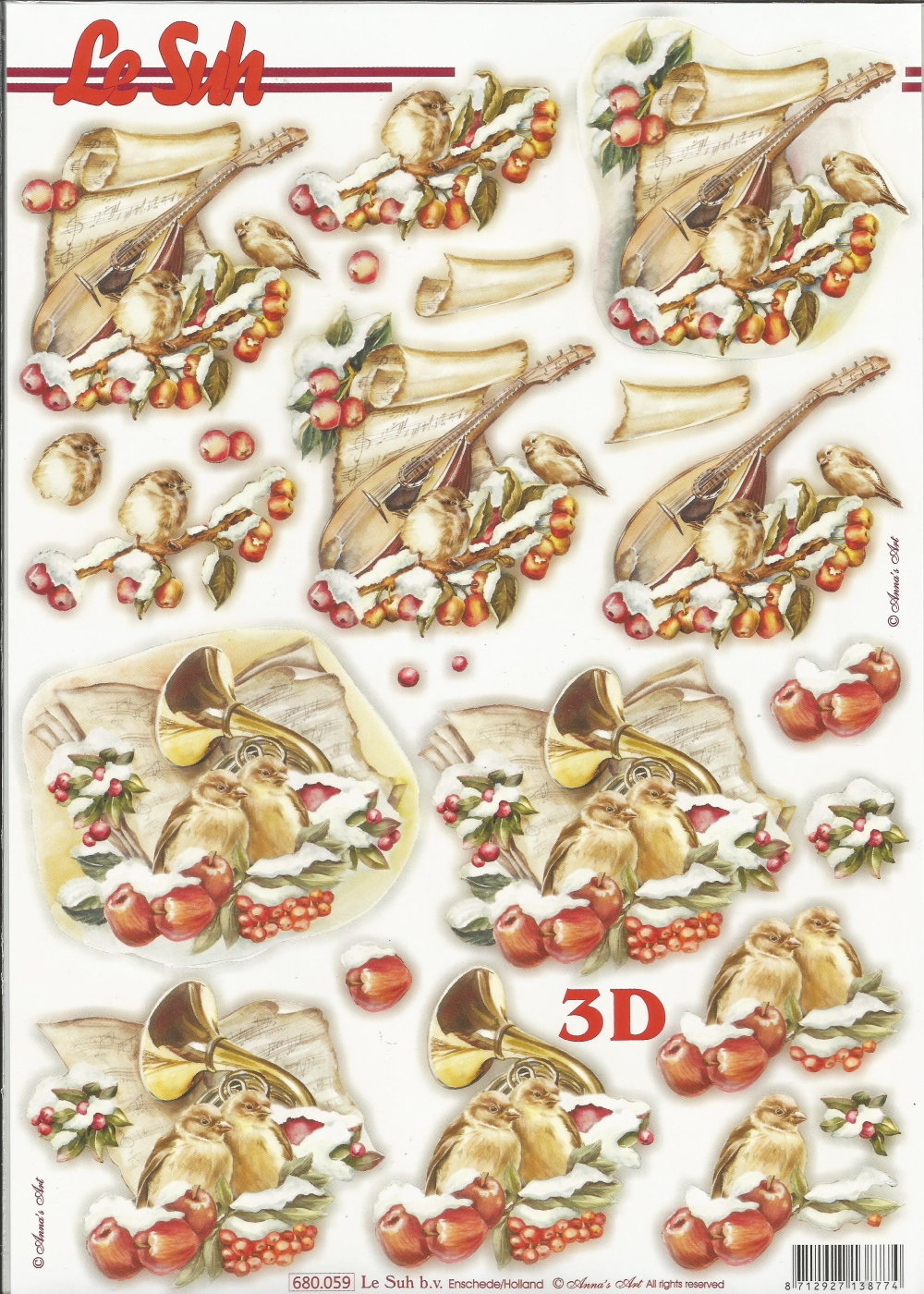 3D-Stanzbogen LeSuh Weihnachtsmusik