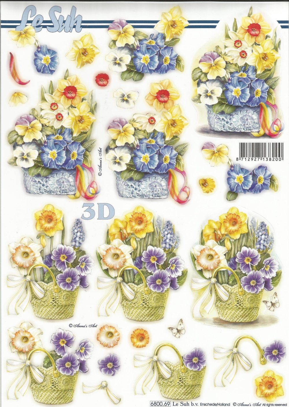 3D-Stanzbogen LeSuh Frhlingskorb