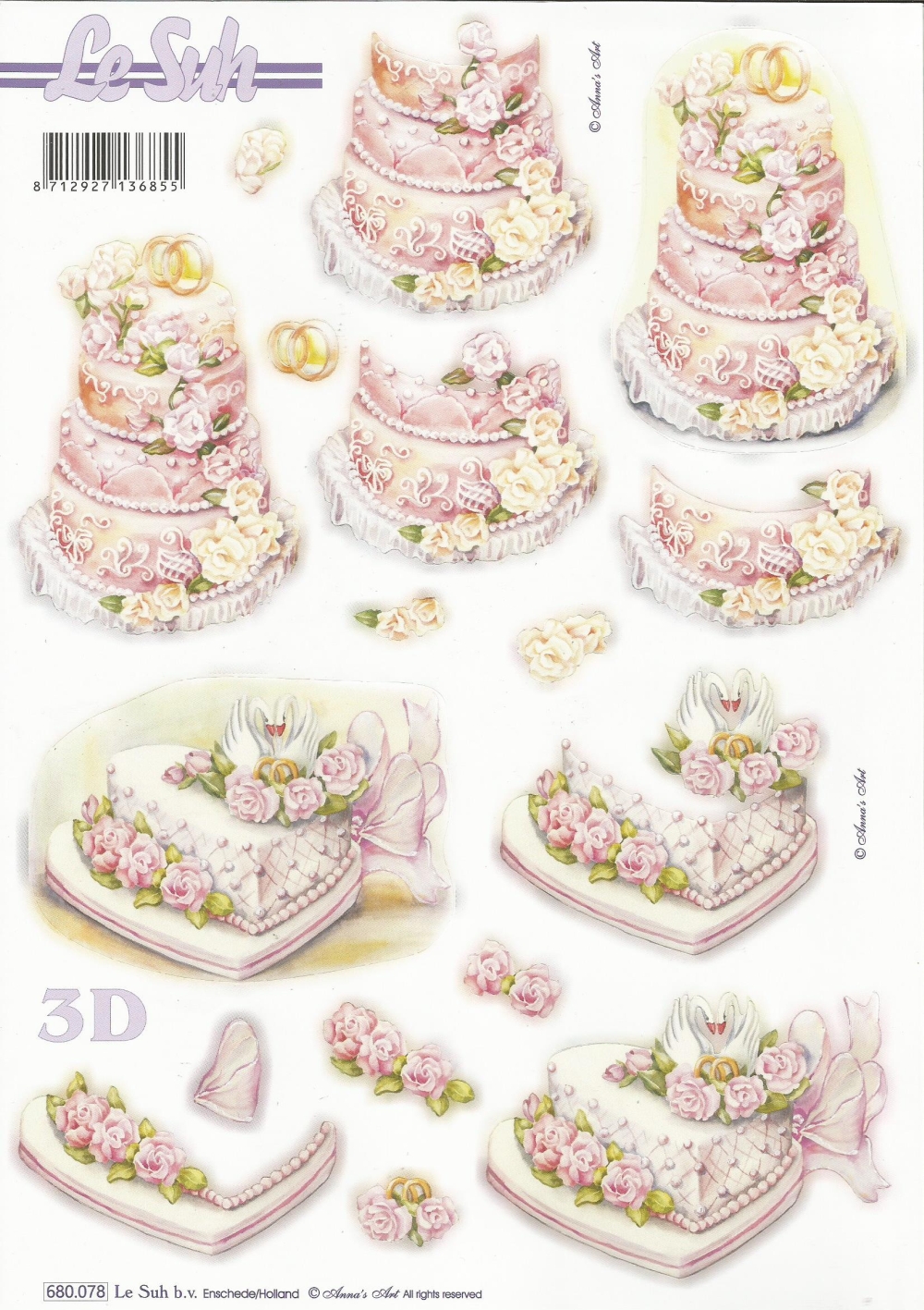 3D-Stanzbogen LeSuh Hochzeitstorte