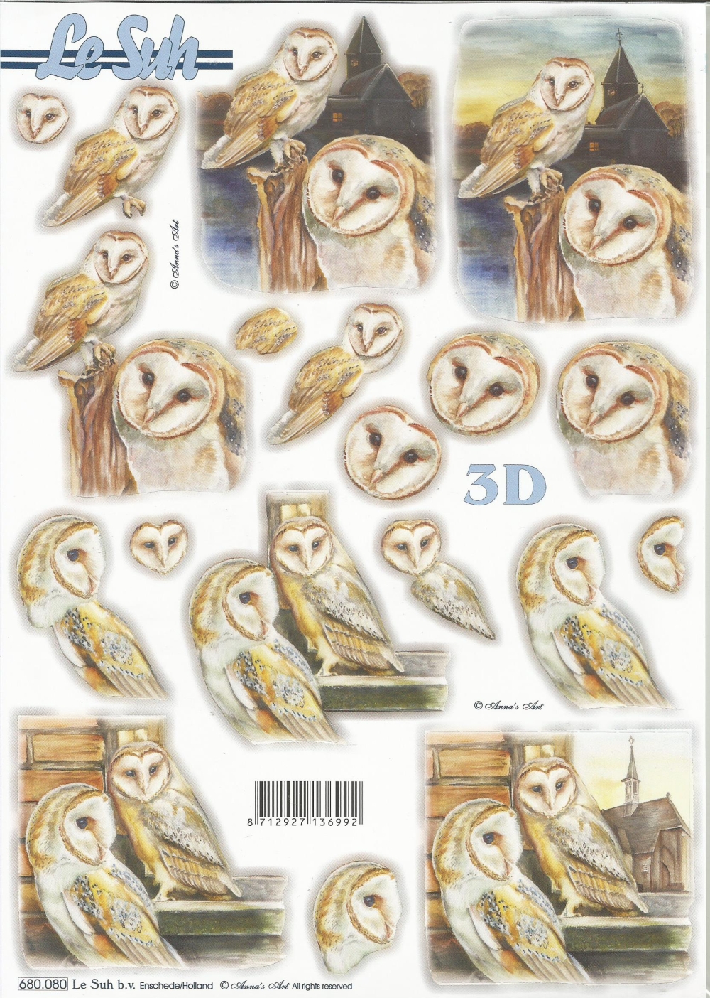 3D-Stanzbogen LeSuh Eulen