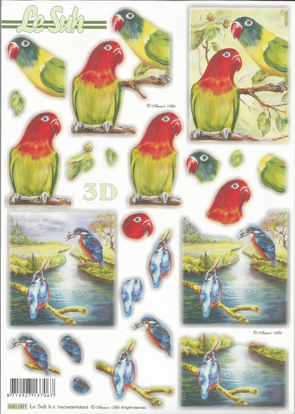 3D-Stanzbogen LeSuh Papagei