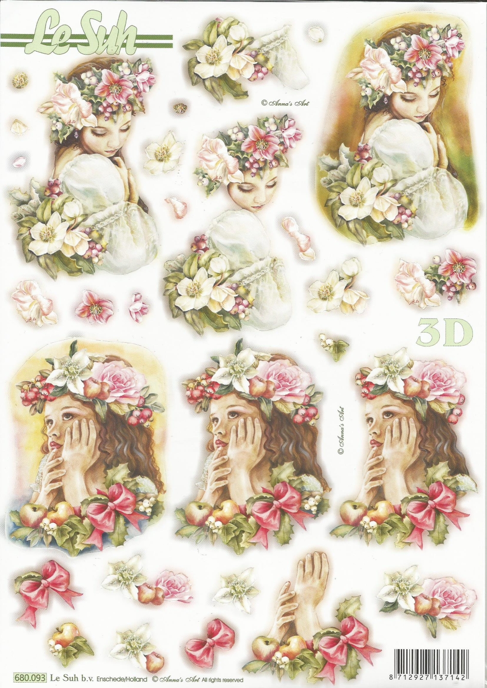 3D-Stanzbogen LeSuh Blumenmdchen