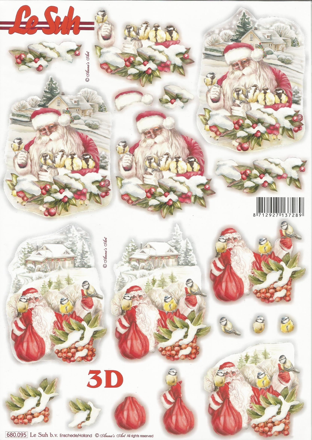 3D-Stanzbogen LeSuh Weihnachtsmann