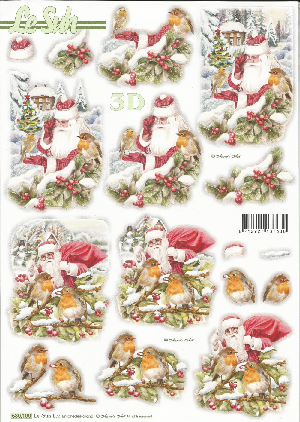 3D-Stanzbogen LeSuh Weihnachtsmann