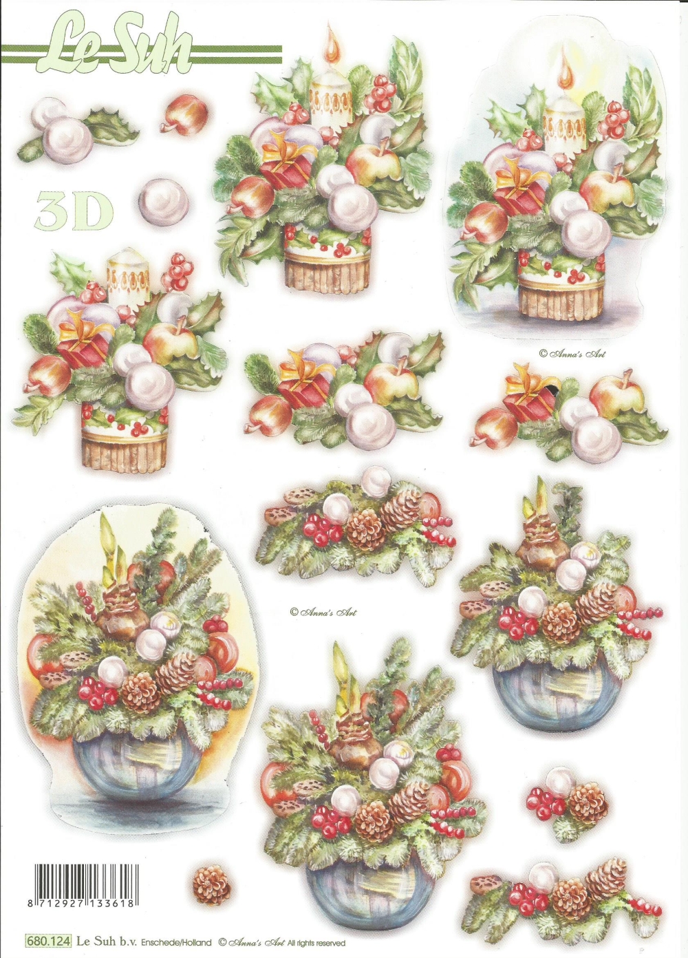 3D-Stanzbogen LeSuh Weihnachtsgesteck