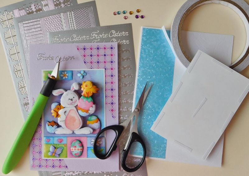 Arbeitsanleitung f�r 2 Osterkarten in 3D